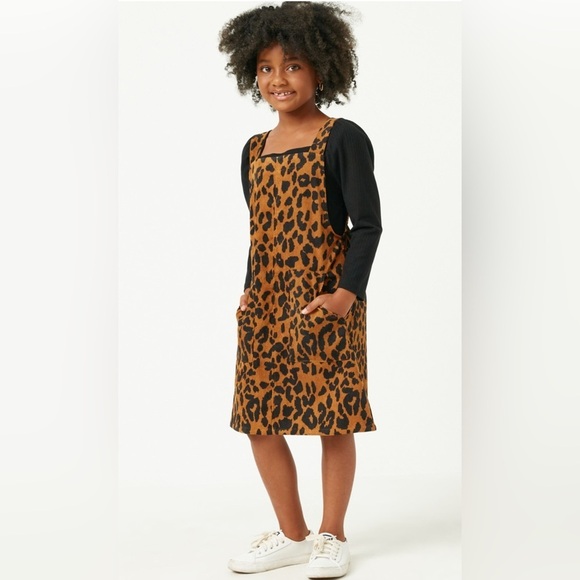 Hayden Girls Corduroy Leopard Overall Dress Size L (age 11/12) - Picture 2 of 12